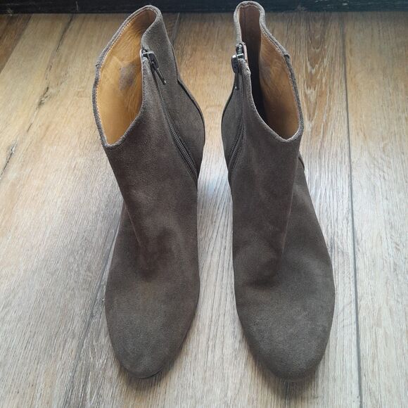 Nine West Tristan Boho Suede Western Ankle Boots Neutral Rodeo Sz:6.5 - Picture 1 of 9